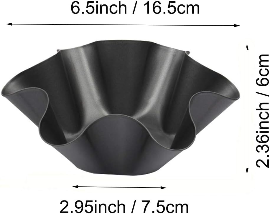 Skiennix Tortilla Pan Set - 6 Pack Carbon Steel Non-Stick Taco Shell Maker with Potholder & Brush | Black