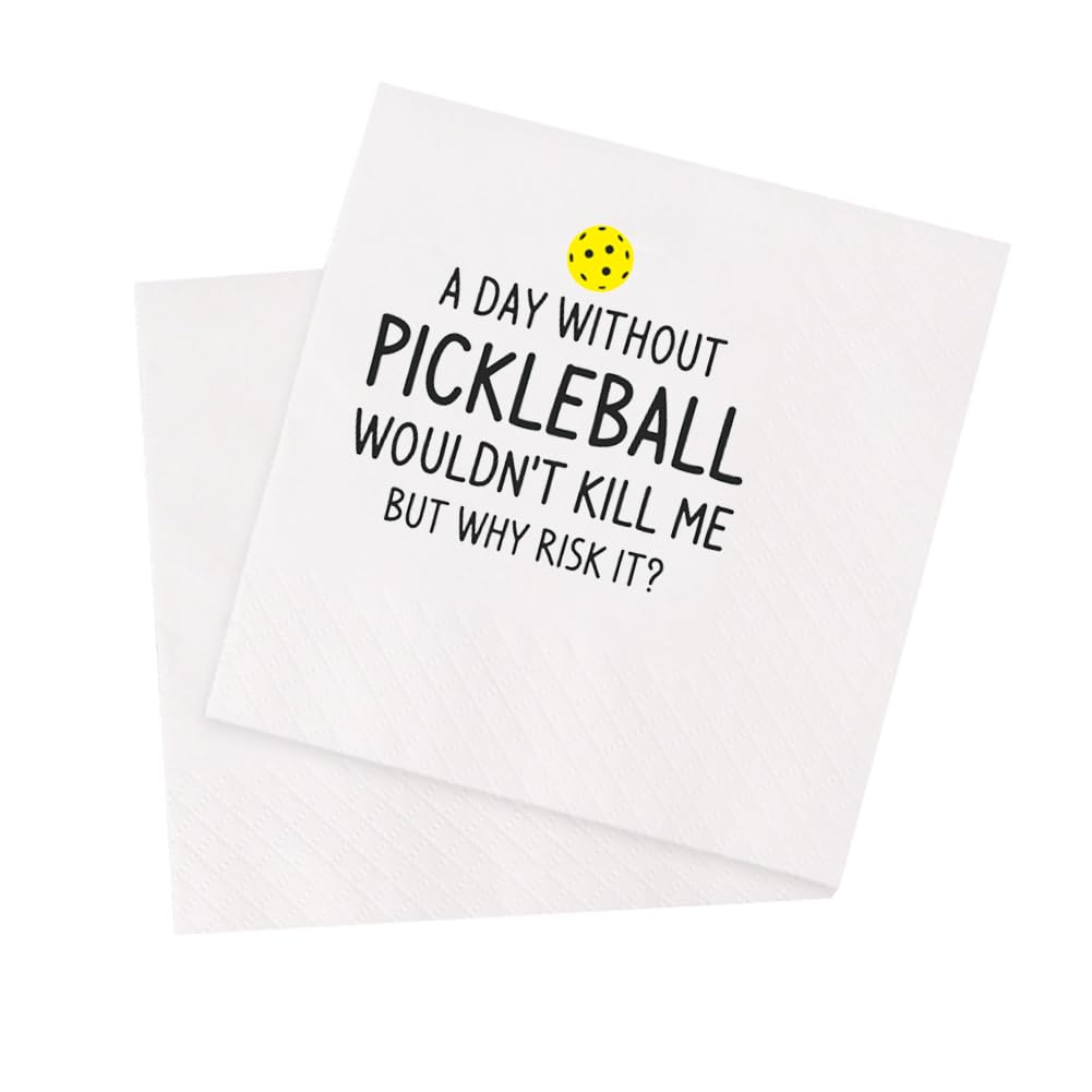 VOWFOO Funny Pickleball Quote Cocktail Napkins 50Pcs - 'It's A Pickleball Thing' Paper Disposable Napkins for Players & Parties - 5 x 5 Two-ply