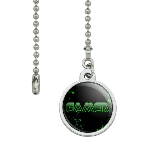 GRAPHICS & MORE Gamer Paint Splatter Gaming Geek Ceiling Fan and Light Pull Chain
