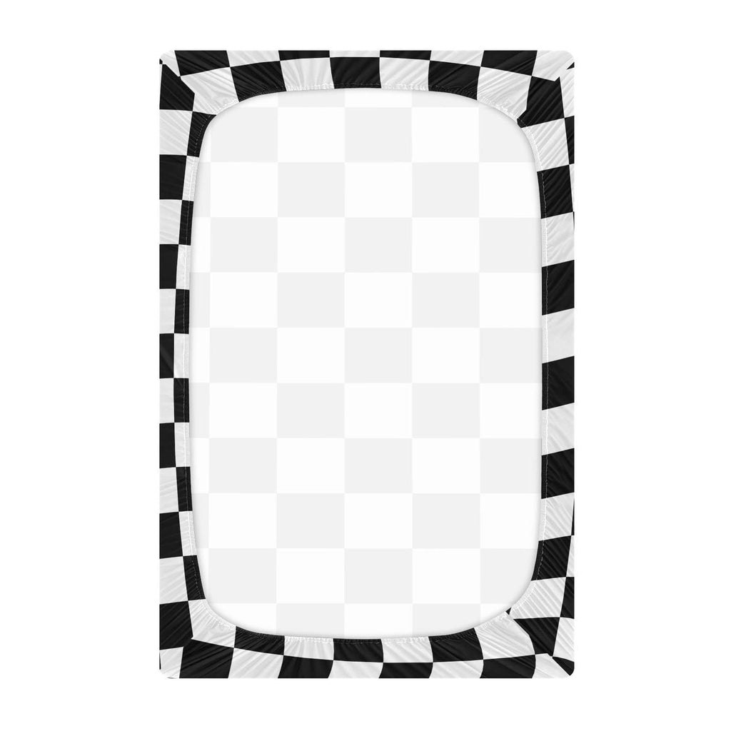 Checkerboard Plaid Crib Sheets for Boys Girls Pack and Play Sheets Breathable Mini Crib Sheets Fitted Crib Sheet for Standard Crib and Toddler Mattresses Baby Crib Sheets for Boys Girls, 52x28IN