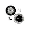 Clean Dirty Magnet for Dishwasher,Silver Brushed Dishwasher Clean Dirty Sign for Kitchen Organization and Storage (Round)
