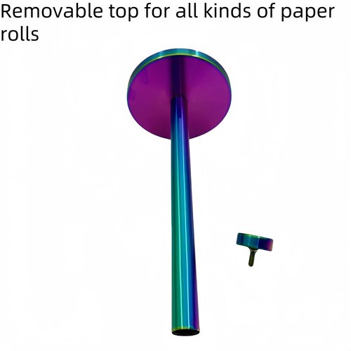 Keiwhsly Stainless Steel Paper Towel Holder Countertop, Rainbow Kitchen Roll Holder Stand with Weighted Base Removable Top for a Variety of Paper Towels