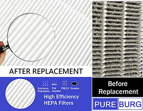 PUREBURG Humidifiers Filter Kit Compatible with Elechomes SH8820 SH8830 US5001 Cool & Warm Mist Ultrasonic humidifiers, 10 Mineral Absorption Pads,2-Pack