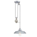 Westinghouse 6117000 Iron Hill Vintage-Style One-Light Indoor Pulley Pendant Light, Galvanized Steel Finish, Metal Shade