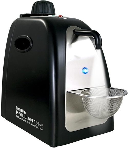 GemOro Jewelry Steam Cleaner - Black Diamond Brilliant Spa | Professional Performance for Rings, Watches & More (Matte Black)