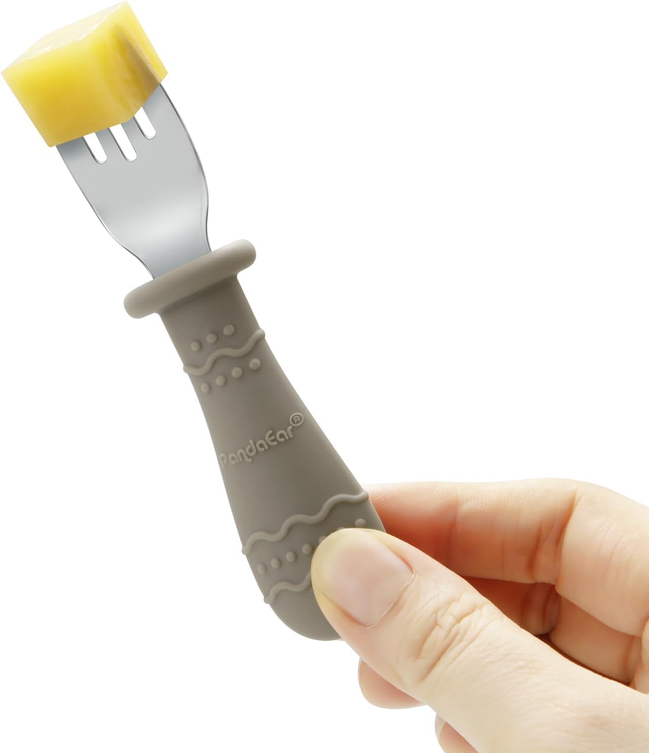 PandaEar Toddler Utensils - 6 Pack Kids Spoons & Forks | Stainless Steel & Silicone, Dishwasher Safe