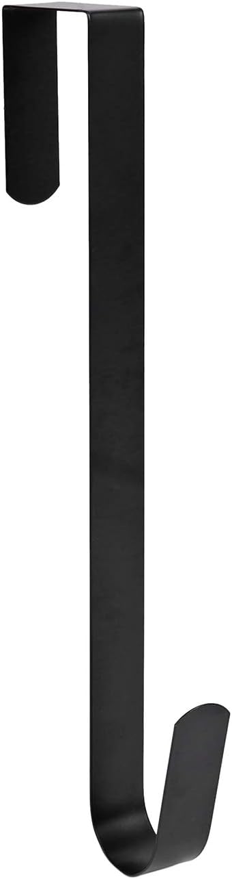 Sattiyrch 12" Wreath Hanger - Durable Steel Over-The-Door Hook for Front Door | Black Finish