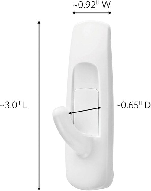 Command Medium Utility Hooks - Damage-Free Wall Hooks with Adhesive Strips | 20 Hooks & 24 Strips, Holds Up to 3 lb