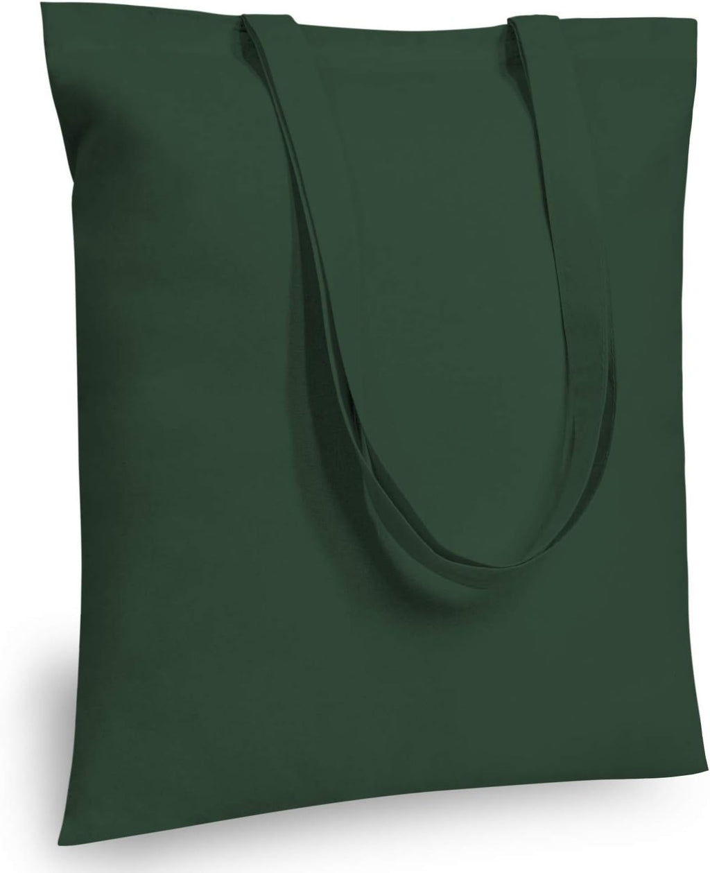 TOPDesign 16"x15" Green & Black Cotton Tote Bags - 12-Pack Lightweight Reusable Grocery Bags