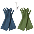 HOMSSEM Dishwashing Gloves - 2 Pairs Premium Rubber Gloves for Cleaning - Urban Green, Blue