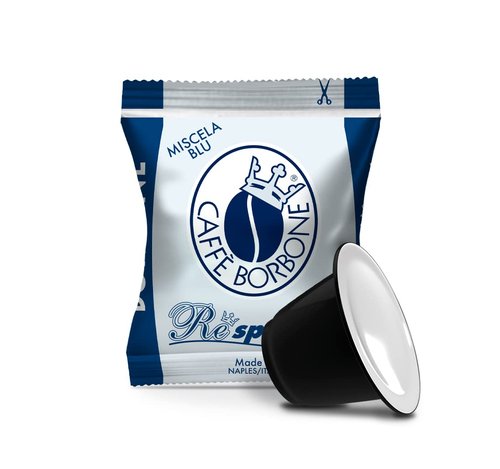 Caffe Borbone Nespresso Compatible Espresso Pods - Refined Taste, Powerful Character and Intense Aroma - NOT COMPATIBLE with Vertuo - Blue Blend - 100 Count -MADE IN ITALY