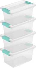Sterilite Medium Clip Box - Stackable Storage Bin with Latching Lid for Organizing Home & Office | Clear