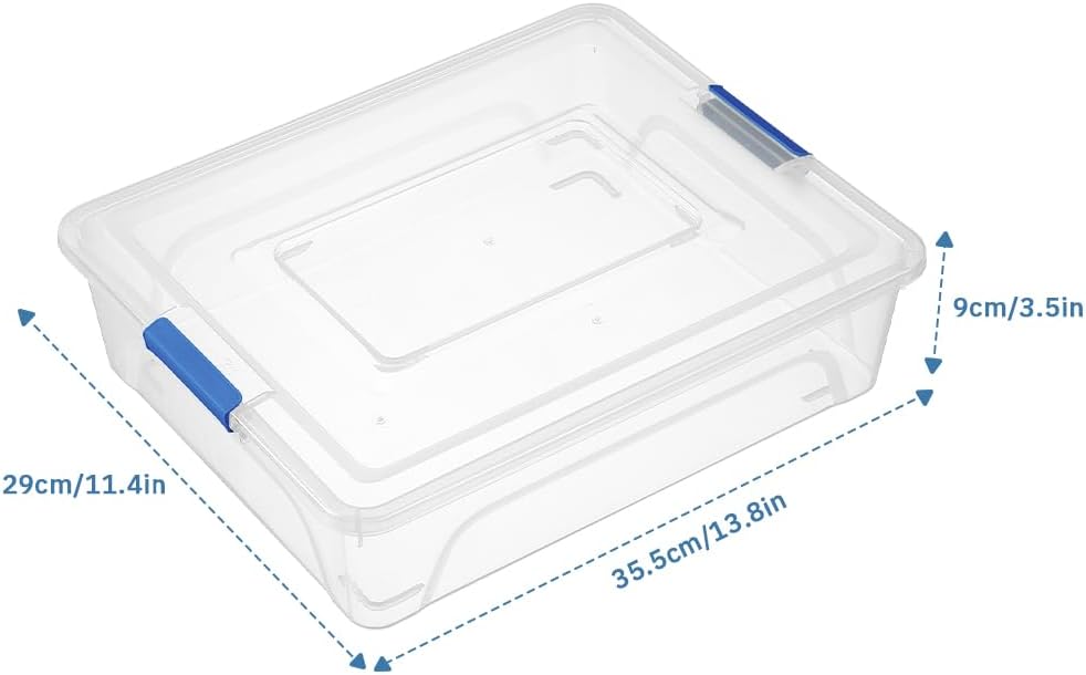 Skiennix Clear Plastic Storage Containers - Stackable Craft Organizer Bins with Durable Lids (4 Pack, 10 Quart)