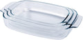 Skiennix 3-Piece Tempered Glass Bakeware Set | Oven & Dishwasher Safe Casserole Dishes - 1.8QT, 2.5QT, 3.1QT