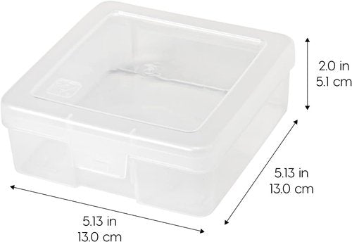 IRIS USA Pencil Case Boxes - 10-Pack Clear Plastic Organizing Containers with Snap Lid for Arts & Crafts