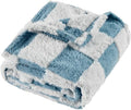 Skiennix Fleece Baby Blanket - 3D Checkerboard Design, Cozy & Warm for Infants | 30x40 Inches, Blue