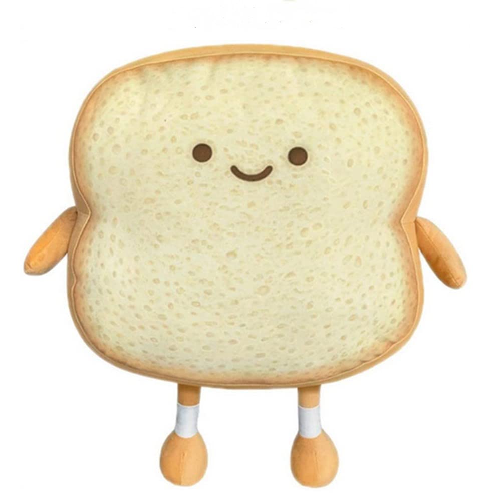 OUKEYI Toast Bread Pillow, Funny Bread Shape Plush Toy,Facial Expression Soft Toast Sofa Pillow, for Kids Adults Gift Home Bed Room Decor