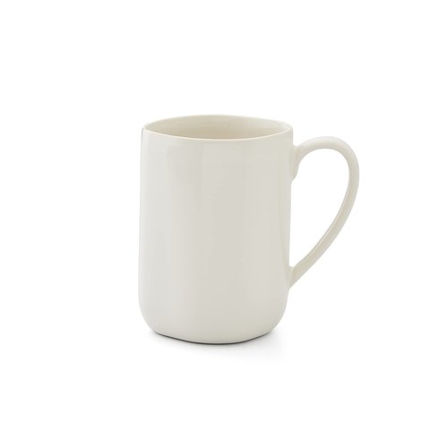 Portmeirion Sophie Conran Arbor Collection Mugs | Set of 4 Organic Shape Mugs for Coffee, Tea and Hot Cocoa | 14 Ounce Handled Mug made of Stoneware | Dishwasher Safe (Creamy White)