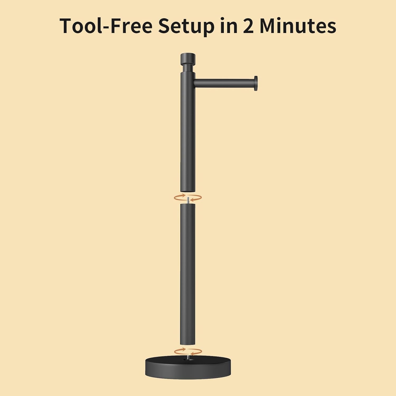 YUMORE Heavy Duty Toilet Paper Holder Stand - Matte Black Stainless Steel Design, 4.4lbs Capacity