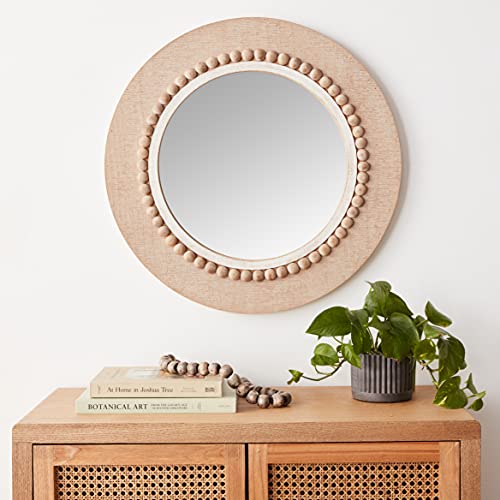Round Decorative Wood Wall Mirror