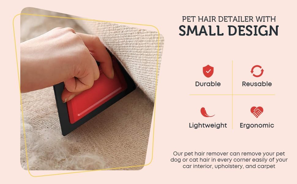 Skiennix Mini Pet Hair Lint Fur Remover - Effortless Dog & Cat Hair Cleaning for Cars & Furniture