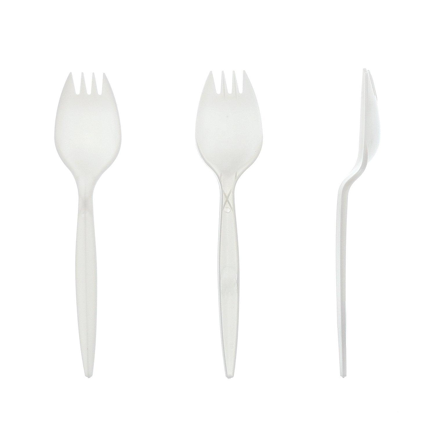 AmerCareRoyal Individually Wrapped Sporks Disposable - Bulk Plastic Sporks for Events, Parties, and Catering - Convenient and Hygienic Disposable Sporks for Easy Cleanup, Case of 1000