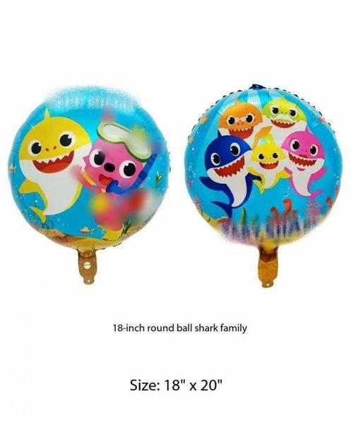 Shark Birthday Party Decorations for Boys and Girls, 26” Shark Helium Balloons for Baby Birthday Party with 5 Pcs 18” Round and Star Ocean Theme Balloons, Shark Party Decorations (10 pcs)