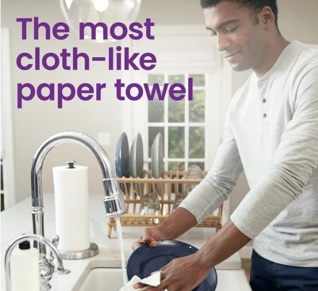 Viva Signature Cloth Paper Towels - Ultra-Absorbent, 129 Sheets per Roll | 2 Triple Rolls