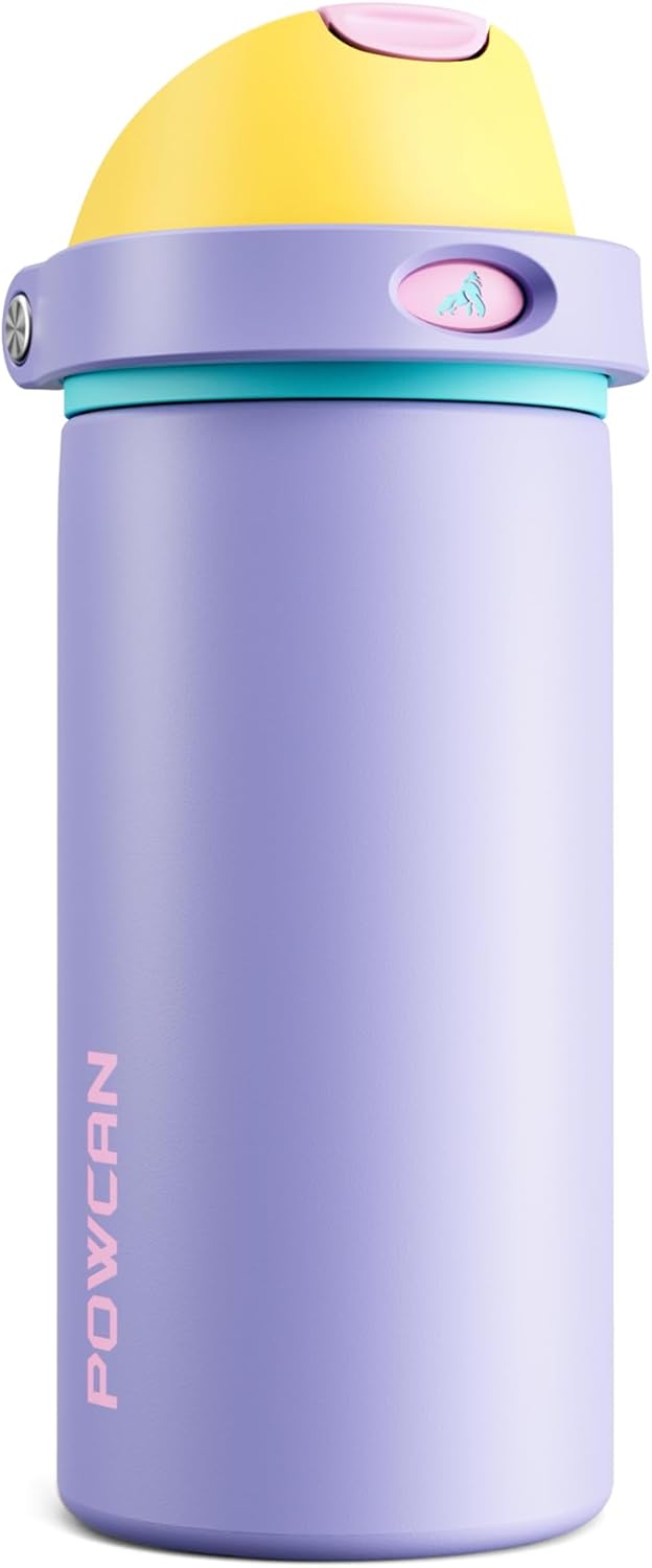 POWCAN Insulated Water Bottle - 18 oz Leakproof Design with 2-in-1 Spout & Straw | Cold for 24 Hours, Perfect Gift for Women & Girls (Tangled Shine)