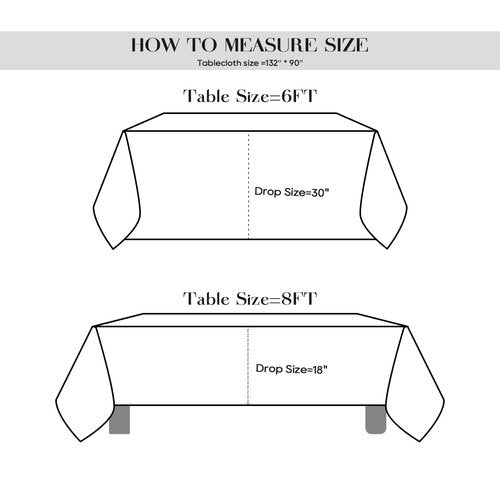 Surmente 5 Pack Black Tablecloth 90 x 132-inch Rectangular Polyester Table Cloth for Weddings, Banquets, or Restaurants