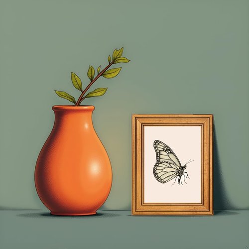 Netrorin Vintage Gold Framed Butterfly Canvas Wall Art - Elegant Home Decor for Living Room & Bedroom (10L x 8W)