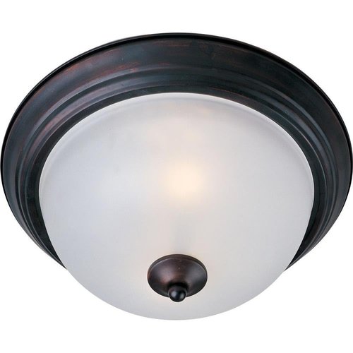 Maxim Essentials-3 Light Flush Mount in Utility Style-Oil Rubbed Bronze Finish-Frosted Glass Color