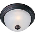 Maxim Essentials-3 Light Flush Mount in Utility Style-Oil Rubbed Bronze Finish-Frosted Glass Color