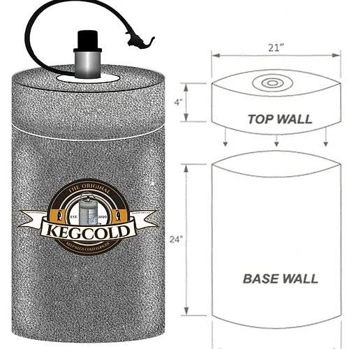 KEGCOLD Portable Keg Cooler - Foldable, Reusable, Lightweight, Insulated, and Easy Setup (1/2 & 1/4 Size Keg)