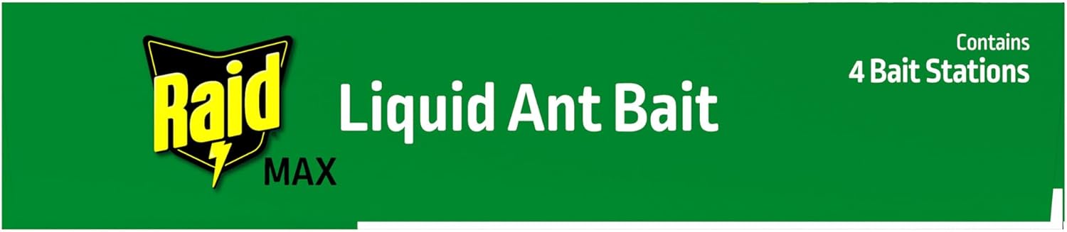 Raid Outdoor Liquid Ant Bait - Kills Ants Within 24 Hours, Ready-to-Use, 4 Count