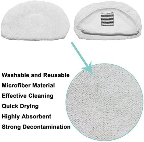 4 Pack Replacement Steam Mop Pads for Bissell Powerfresh Steam Mop 1940 1440 1544 1806 2075 Series, Model 19402 19404 19408 1940a 1940f 1940q 1940t B0006 B0017 Washable Reusable Replacement Mop Pads