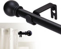 GXOACKJ Heavy-Duty Curtain Rod Set - Decorative Matte Black, 48 to 84 Inches, Includes Brackets