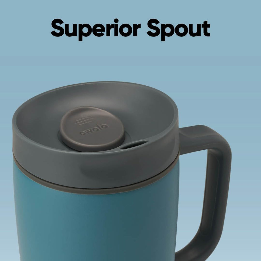 Owala SmoothSip Stainless Steel Travel Mug - 100% Leak Proof, Insulated, 12oz, BPA Free | Perfect for Hot & Cold Drinks