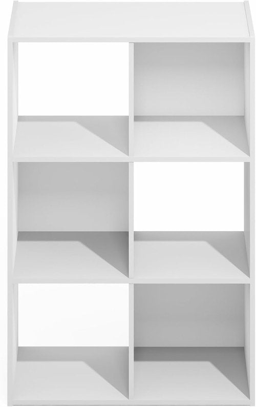 Furinno PELLI Book Shelf - 3x2 Cube Storage Organizer Cabinet | Plain White, Ideal for Living Room & Home Office
