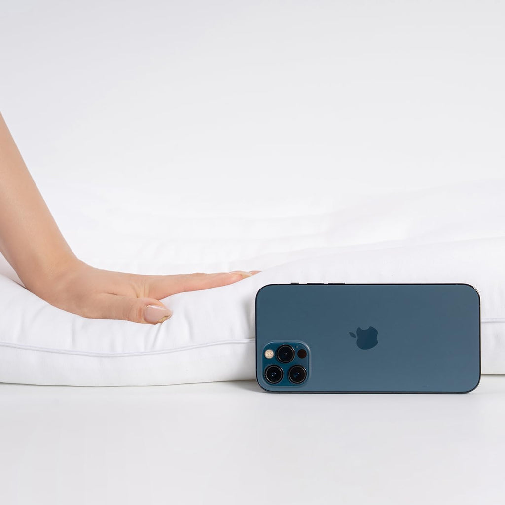 Pozino Flat Thin Pillows for Sleeping - Ultra Low 2.5 Inch Queen Size | Slim Down Alternative for Side, Back, Stomach Sleepers