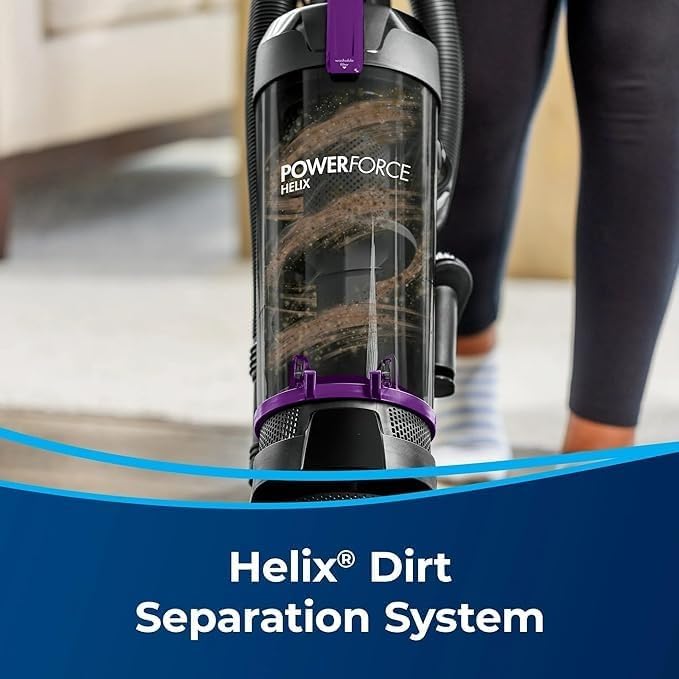 Power Force | Helix Bagless Upright Vacuum - Powerful Suction for Pet Hair & Carpets, 23ft Cord, 5 Height Settings, Violet