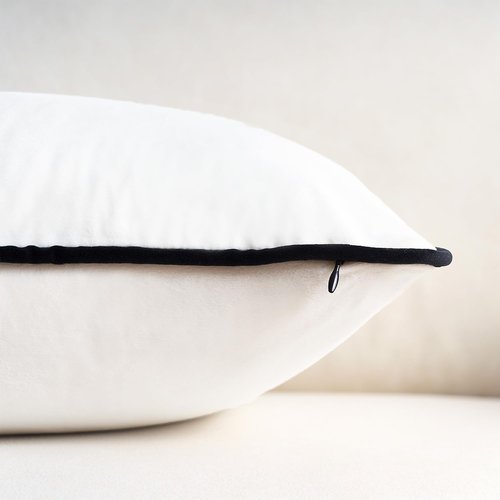 Black and White Pillow Covers for Couch Throw Pillows 18x18 Black and White Decorative Cushion Covers Accent Home Decor Sofa Modern Decorative Neutral Velvet Cases for Bed Bedroom Living Room Set of 2
