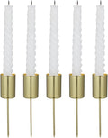 DOITOOL Golden Candle Holders - 5 Pcs Christmas Candle Stakes with Spike Cup Inserts for Festive Decor