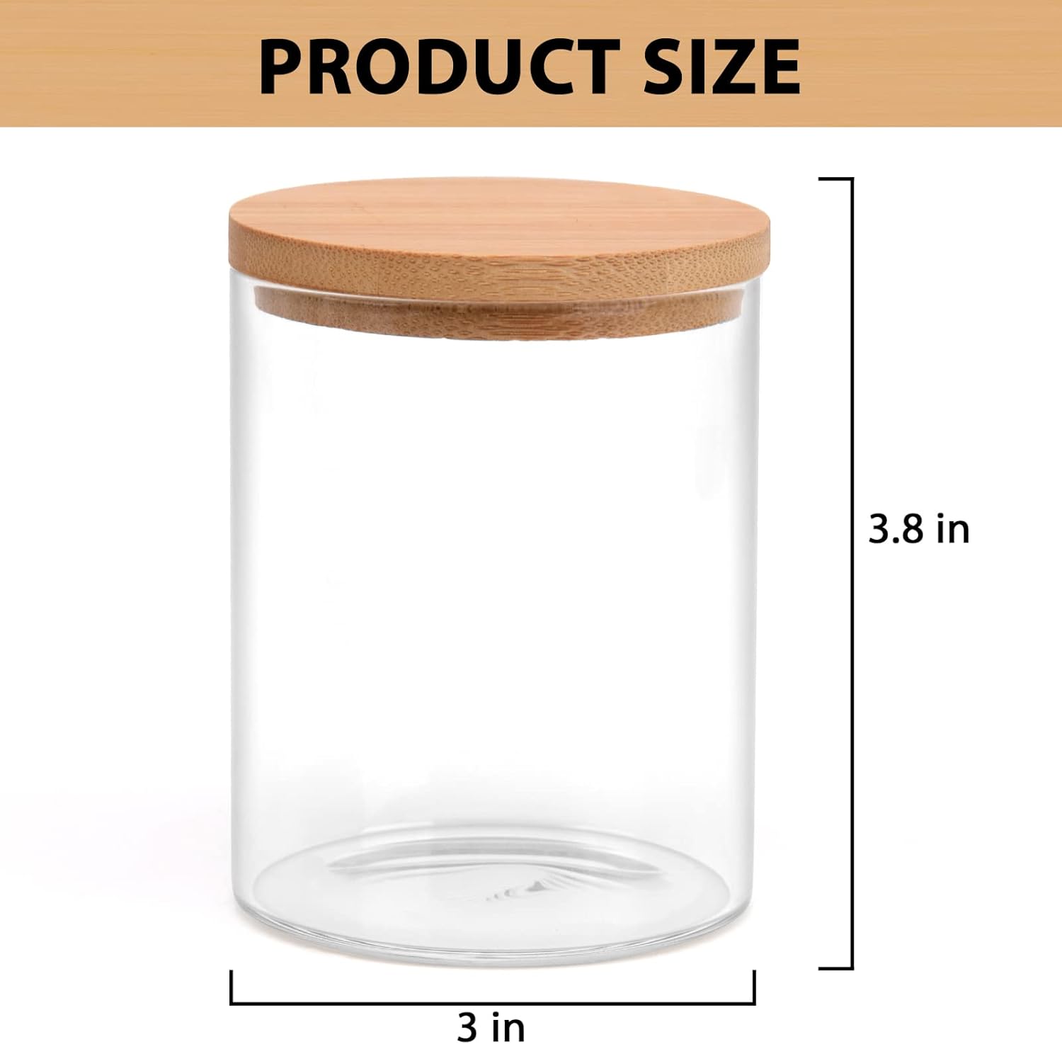 BKYFPQ Glass Qtip Holder Dispenser Set - Stylish Apothecary Jars with Lids | Vanity Makeup Organizer
