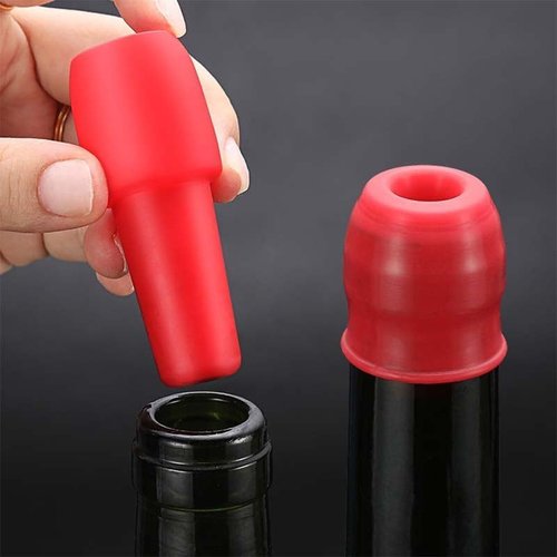 New Reusable Sparkling Wine Bottle Stopper, Wine Stoppers for Wine Bottles, Silicone Wine Stopper Wine Bottle Stopper for Beer Champagne Prosecco Home Use (4)
