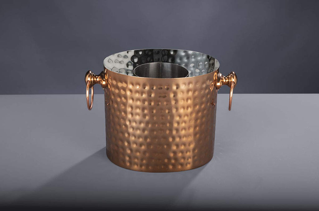Chic Chill 1-Bottle Wine Chiller Ice Bucket | Keeps Wine & Champagne Bottles Cold Without Touching Ice | Wine Bucket | Handcrafted Artisan Design | Patented Technology | Copper
