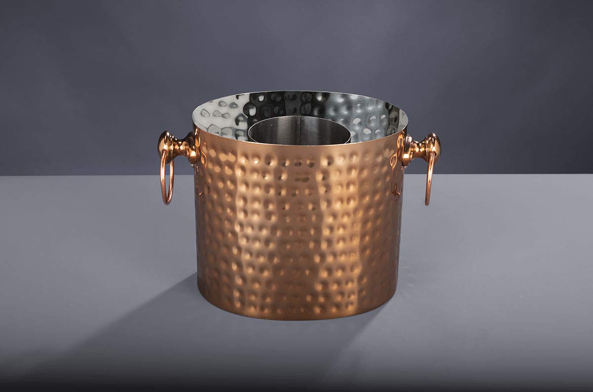 Chic Chill 1-Bottle Wine Chiller Ice Bucket | Keeps Wine & Champagne Bottles Cold Without Touching Ice | Wine Bucket | Handcrafted Artisan Design | Patented Technology | Copper