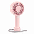 Mizong Portable Handheld Fan, USB Personal Fan Rechargeable Battery Operated 10H Working Cooling Time Mini Small Design with Base for Desktop/Travel/Outdoor/Vacation/Concerts/Lash Makeup-Pink