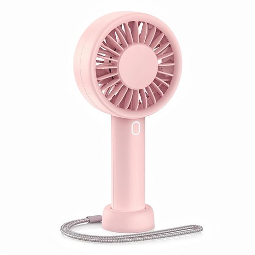 Mizong Portable Handheld Fan, USB Personal Fan Rechargeable Battery Operated 10H Working Cooling Time Mini Small Design with Base for Desktop/Travel/Outdoor/Vacation/Concerts/Lash Makeup-Pink