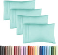 Skiennix Standard Pillow Cases Set of 4 - Ultra Soft Hotel Quality Covers - Machine Washable Spa Blue